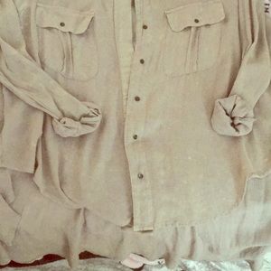 Khaki flowy shirt